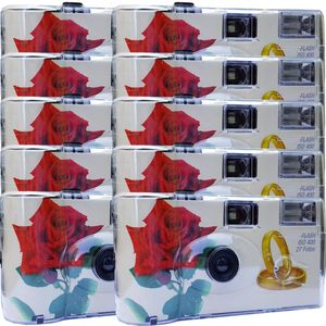 10x 1A PHOTO PORST Einwegkamera Sonderposten Hochzeit Rosen + Ringe