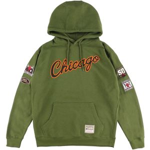 Mitchell & Ness Fleece Hoody - FLIGHT Chicago Bulls oliv - S