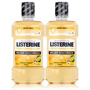 Listerine Fresh Ginger & Lime 600ml - Milder Geschmack (2er Pack)
