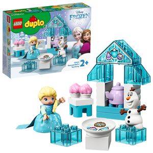 LEGO 10920 DUPLO Elsas und Olafs Eis-Café aus Die Eiskönigin II, Spielzeug aus Bausteinen mit Cupcakes und Teekanne für Kleinkinder ab 2 Jahren