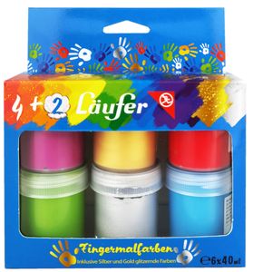 Läufer Fingerfarbe farbig sortiert 6 x 40 ml Set