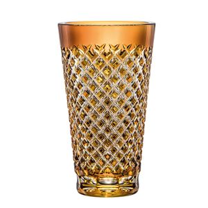 ARNSTADT KRISTALL Vase Karo amber bernstein (23 cm) Kristallglas mundgeblasen · handgeschliffen · Hand Germany