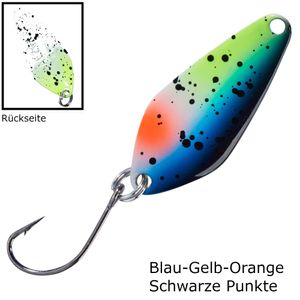 Balzer Spoon Searcher 2,1g - Forellenblinker, Farbe:Blau-Gelb-Orange-Schwarze Punkte