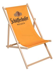 Schöfferhofer Weizen Liegestuhl Stuhl aus Holz Gartenliege Klappstuhl orange