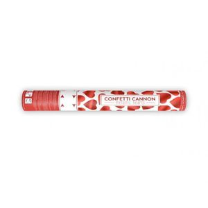 Konfety v tube- červené srdiečka Party Deco