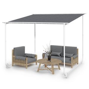 Blumfeldt Pergola, kovový altánok, šikmá posuvná strecha, valčeky, hliníkový rám