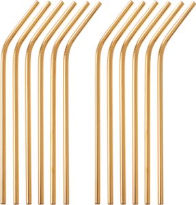 GRÄWE Edelstahl Trinkhalme 12er Set Gold Gebogen