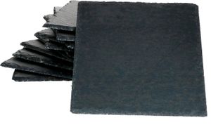 12x Schieferplatten 17 x 17 cm Tisch-Set Untersetzer Servierplatte Naturschiefer