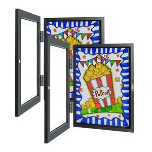 2er set Kunststoff Bilderrahmen für Kunstwerke, Kinder Kunst Display Frame, A4 Schwarz Kunststoff Bilderrahmen für 50-150 Kunstwerke