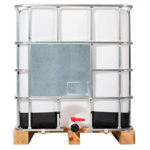 plasteo 1000 Liter IBC - Behälter Wassertank Container GESPÜLT Regentonne Regenwassertank auf Holzpalette