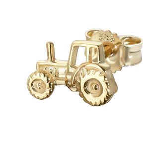 Einzel Traktor Zugmaschine 585 Gold 14Karat Ohrstecker 8*5mm männer Ohrring 4839
