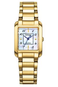 Citizen EW5602-81D Eco-Drive Solar Damen-Armbanduhr Goldfarben/Perlmutt