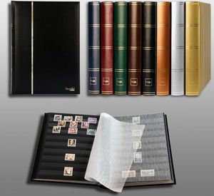 Prophila Collection 60 Schwarze Seiten Briefmarkenalbum Einsteckbuch wattierter schwarzer Einband