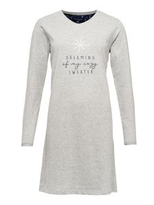 Happy Shorts schlafmode nightshirt Sleepshirt sleepwear Christmas Grey Melange XL (Damen)