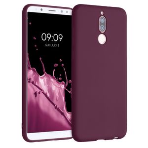 kwmobile Hülle kompatibel mit Huawei Mate 10 Lite Hülle - weiches TPU Silikon Case - Cover geeignet für kabelloses Laden - Bordeaux Violett