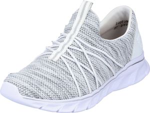 Rieker Damen Slip-On Sneaker Stoff Halbschuh 54071, Größe:39 EU, Farbe:Weiß