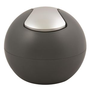 Spirella Kosmetikeimer 1 Liter Abfalleimer Schwingdeckeleimer Tischabfalleimer "Bowl" Grau matt