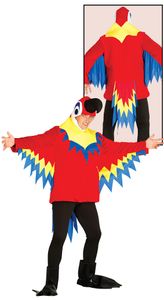 kostým papouška pánský polyester červený mt L