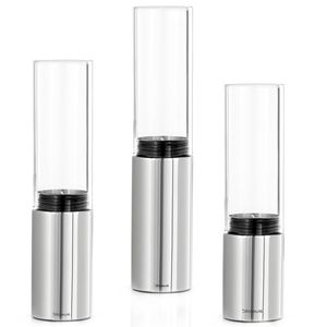 Blomus Windlichter-Set FARO 3-teilig, Edelstahl poliert mit Glas kombiniert