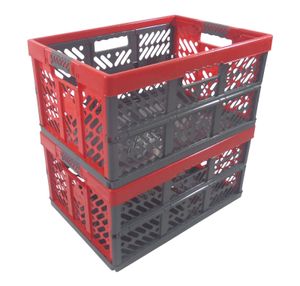 2x Profi - Klappbox 45L bis 50 kg  anthrazit / rot  Faltbox  Box Kiste