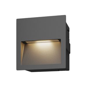 Lucande LED Wandleuchte außen 'Loya' in schwarz aus Aluminium