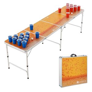 Juskys Beer Pong Tisch - klappbar - Trinkspiel Set inkl. 100 Becher & 6 Bälle