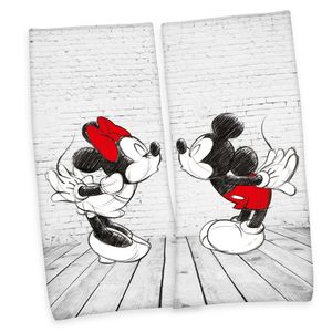 "Mickey Mouse und Minnie Mouse ( Disney )" Badetücher / Strandtücher / Saunatücher, 100% Baumwolle ( Velours ), 80x180 cm, 2 er Pack / Doppelpack