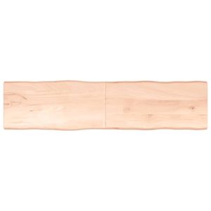 [Home] Tischplatte 200x50x4 cm Massivholz Eiche Unbehandelt Baumkante , Neue Mode 2024 im häuslichen Leben