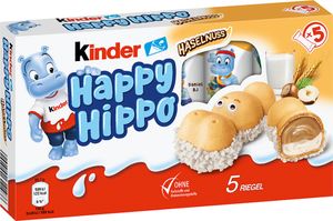 Kinder Happy Hippo Haselnuss Limited Edition 5 Waffelriegel 135g