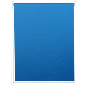 Rollo HWC-D52, Fensterrollo Seitenzugrollo Jalousie, 100x230cm Sonnenschutz Verdunkelung blickdicht  blau