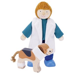Goki 51612 - Biegepuppe Tierärztin aus Holz 4013594516129
