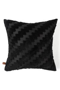Hamur Home Kissenbezug Punch für Kissen 45x45cm Modernes Muster Zigzag Deko Bezug Boho mit Reißverschluss für Wohnzimmer, Couch, Sofa (Schwarz)