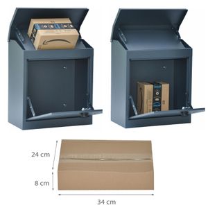 Briefkasten Paketbox Grau