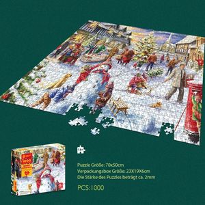 Puzzle 1000 Teile Puzzle für Erwachsene Weihnachtsmann 70 x 50 cm Puzzle für Erwachsene Klassisches Puzzle Weihnachten 1000 Teile Puzzle für Erwachsene Weihnachtspuzzle (B)
