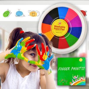KreativKids Finger-Malset: 12 Farben, 4 Schablonen & Pinsel
