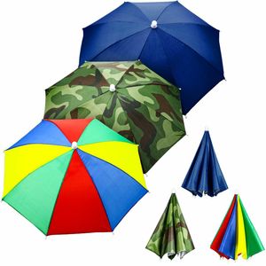 2x Sonnenschirm Hut Damen Herren Regenschirm Kappe Kopfbedeckung Anglerhut