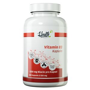 HEALTH+ Vitamin B3 Kapseln | 300 mg Niacin pro Kapsel | Flush-Free Form