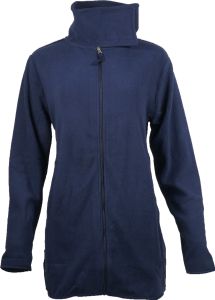 Damen Fleece Jacke Fleecejacke Mikrofleece Longjacke weiche wärmende Qualität;Blau,XL (48/50)