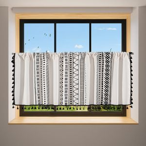 Scheibengardinen Modern 150x91cm, Bistrogardine Boho Blickdicht Küchengardinen Fenster Vorhänge Kurze Küche Gardinen, Beige