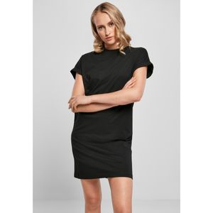 Urban Classics TB4364  Ladies Organic Baumwolle Cut On Sleeve Tee Dress, Größe:M, Farbe:Black