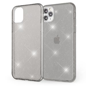 NALIA Glitzer Hülle kompatibel mit iPhone 11 Pro Max, Ultra Slim Handyhülle Silikon Glitter Case Cover Durchsichtig, Handy-Tasche Schutzhülle Transparent Phone Etui Bumper schale, Farbe:Schwarz