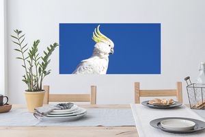 Wandtattoo Wandsticker Wandaufkleber Weißer Kakadu mit gelbem Kamm vor blauem Himmel 80x40 cm Selbstklebend und Repositionierbar