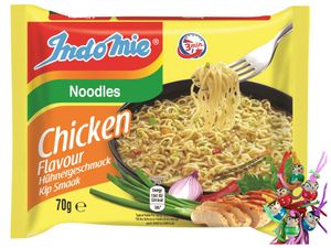 yoaxia ® [ 10x 70g ] IndoMie Instantnudeln mit Huhngeschmack | Instant Noodles Chicken + ein kleiner Glücksanhänger