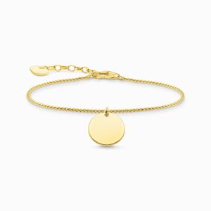 Thomas Sabo A1960-413-39 Armband Damen Gravur Coin Sterling-Silber Gelbgold