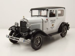 Ford Model A Tudor Police 1931 weiß schwarz Modellauto 1:18 Sun Star