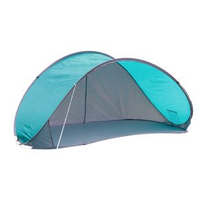 Pop Up Strandmuschel türkis mit Tragetasche - 210 x 110 cm - Strand Zelt selbstaufstellend mit UV 50+ Schutz - Windschutz Sichtschutz Garten Picknick Wurfzelt für 2 Personen