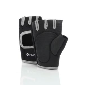 LUXTRI Fitness Handschuhe L-XL Grau belüftete Trainingshandschuhe mit Klettverschluss für Sport