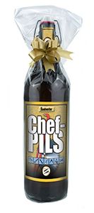 Chef-Pils 1 Liter Flasche Bier mit Bügelverschluss (mit Geschenkfolie & Schleife)