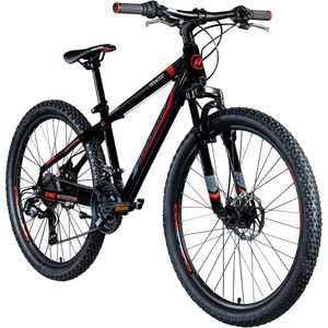 Galano Toxic 26 Zoll Mountainbike 145 - 185 cm MTB Hardtail Fahrrad 21 Gänge Scheibenbremsen Damen Herren Jugendliche unisex, Farbe:schwarz/rot, Rahmengröße:46 cm
