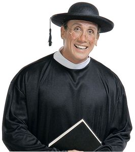 Priester Hut - Pastor Kopfbedeckung - Pfarrer schwarzer Hut Kirche